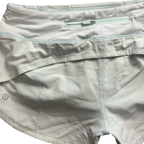 Lululemon athletica Light Sea Mist Mint Green Running Shorts Size 6 - Picture 5 of 8